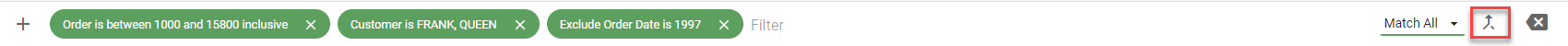 The Filter Bar with the merge icon highlighted